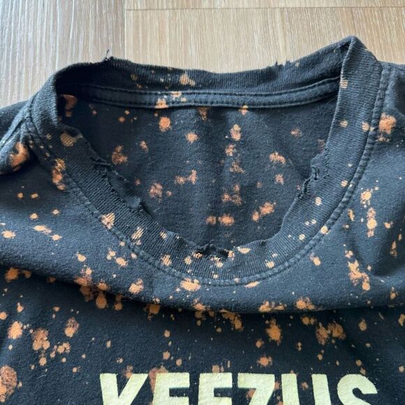 Kanye West 2013 Yeezus Bleached Dye Black Shirt Size Large Yeezy Tour Merch - Picture 2 of 4